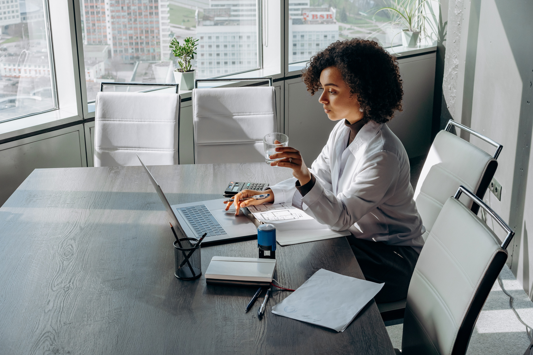 A Woman Using a Laptop